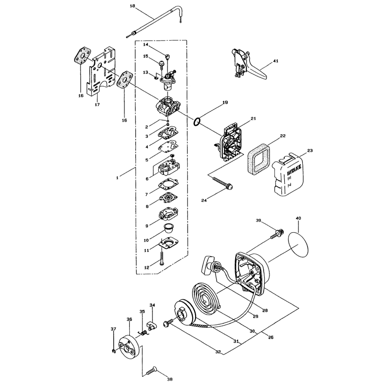 Carburetor And Starter Assembly