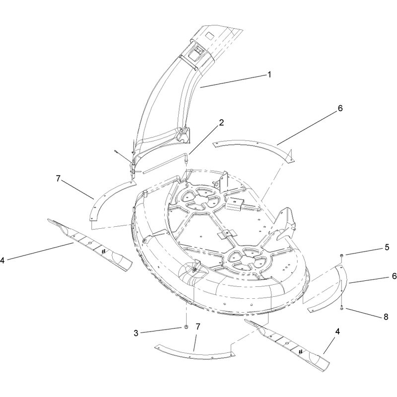 Discharge Chute and Blade Assembly