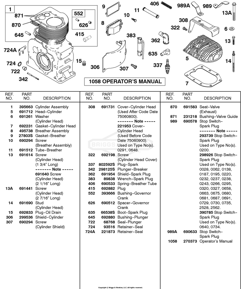 Cylinder, Head, Spark Plug