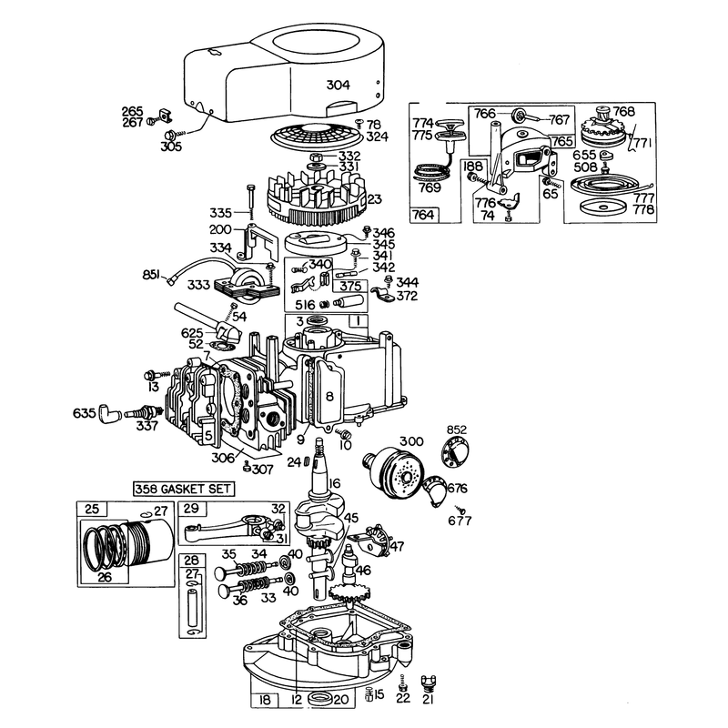 Engine Briggs and Stratton Model 110908-0380-01