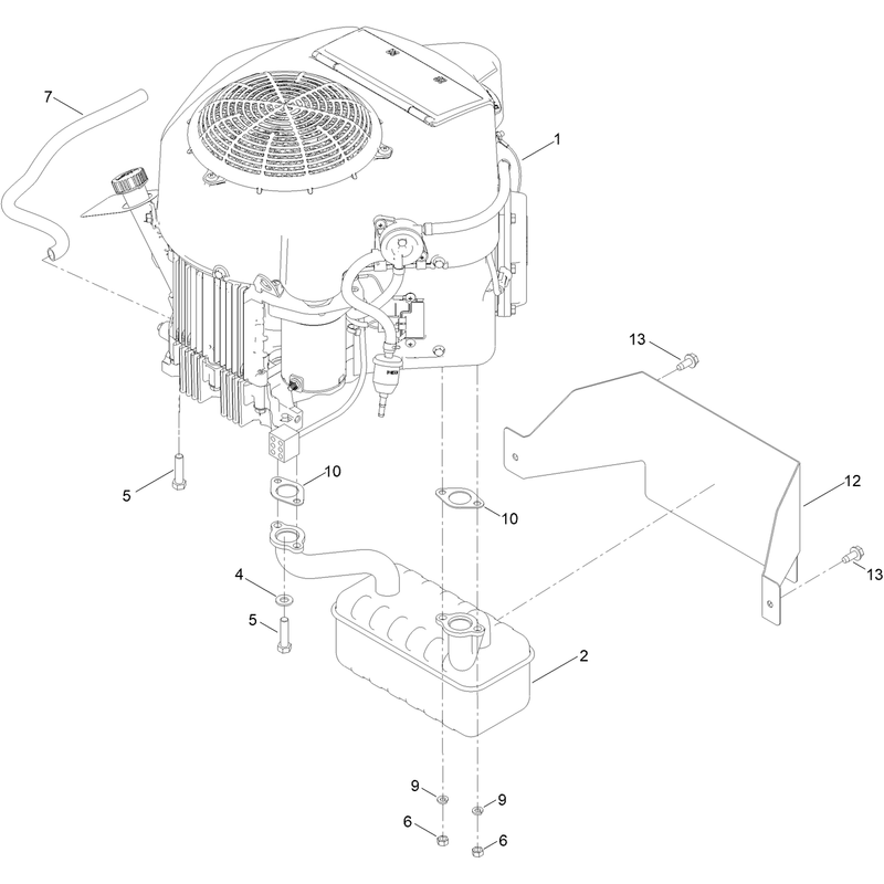 Engine and Muffler Assembly