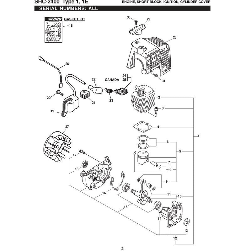 ENGINE, SHORT BLOCK, IGNITION, CYLINDER COVER