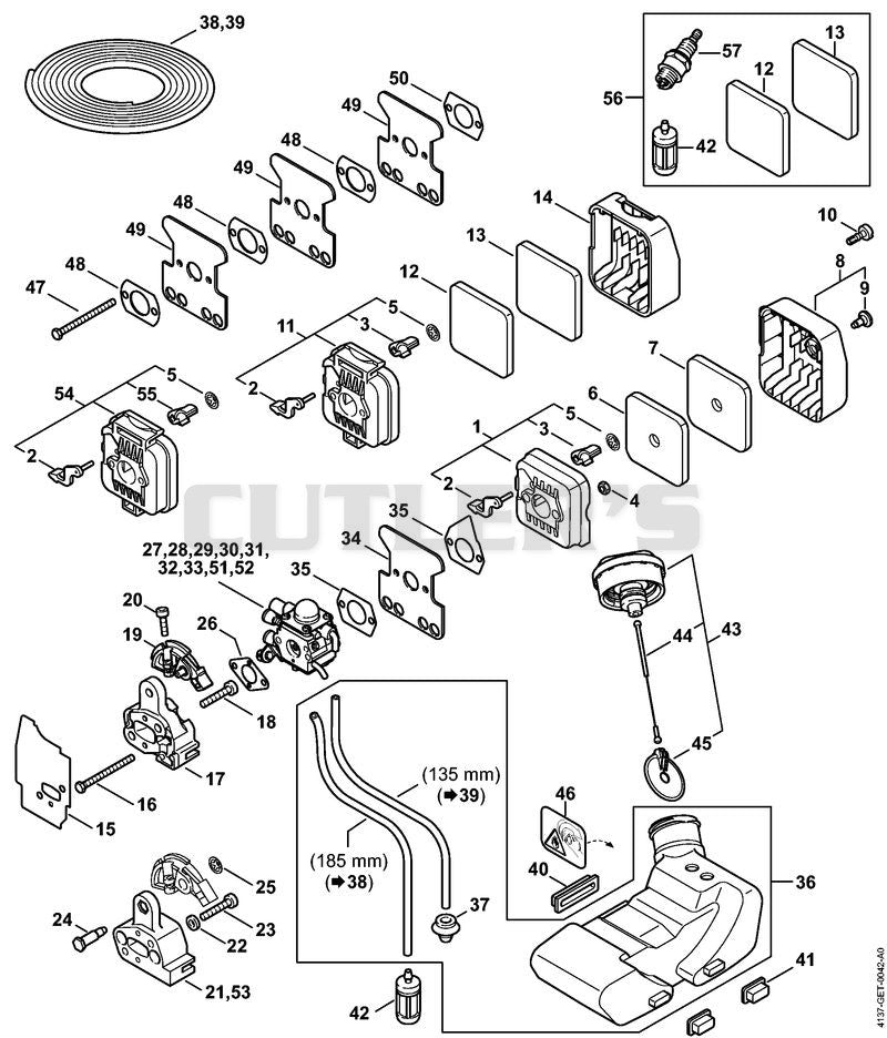 Air filter, Fuel tank