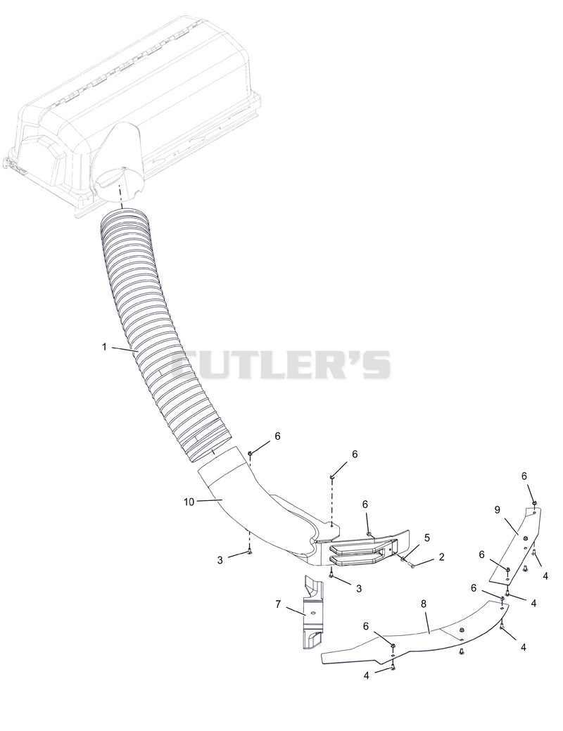 Bagger Neck, Blade, Baffles and Hose – 52"