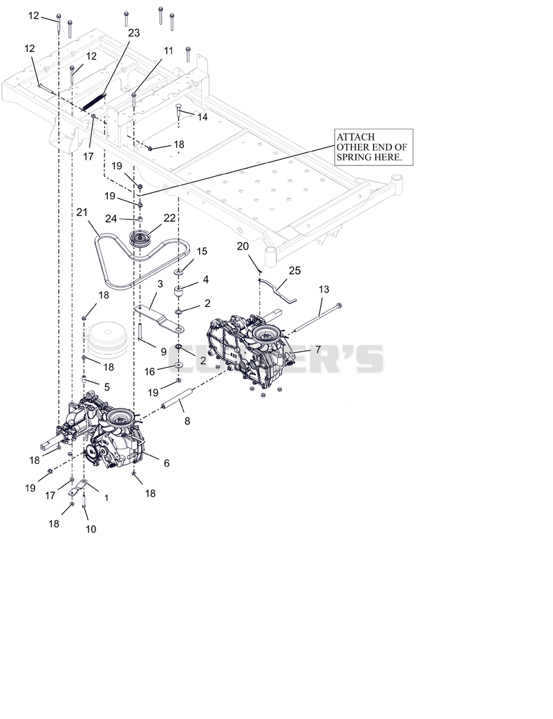 Transaxles and Idler Pulley - 34"