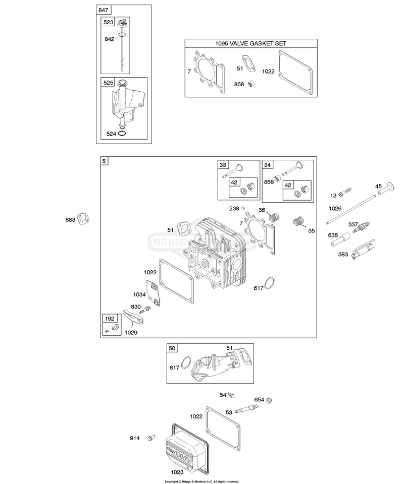 Cylinder Head, Gasket Set - Valve, Lubrication, Valves