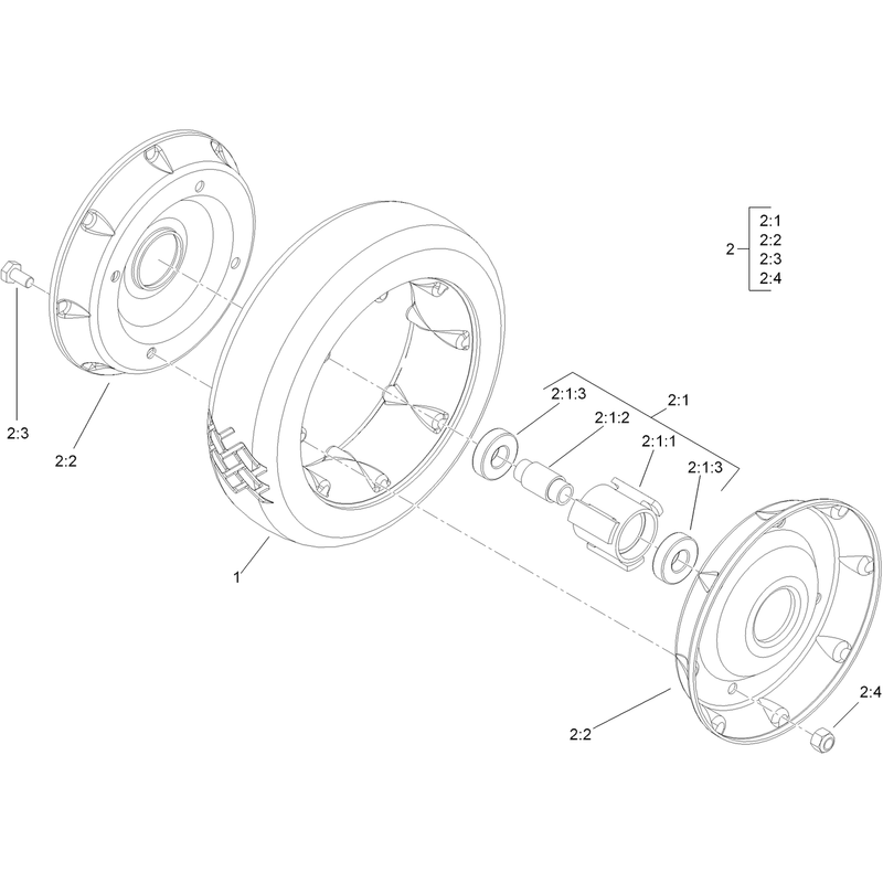 Front Wheel and Tire Assembly No 100-2870