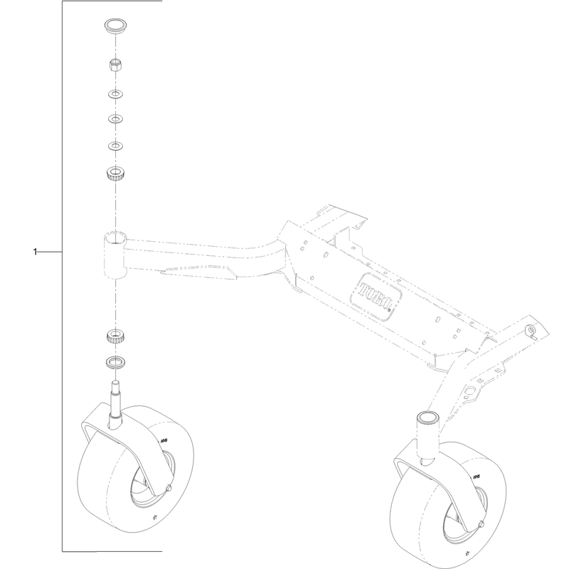 Front Caster and Fork Assembly