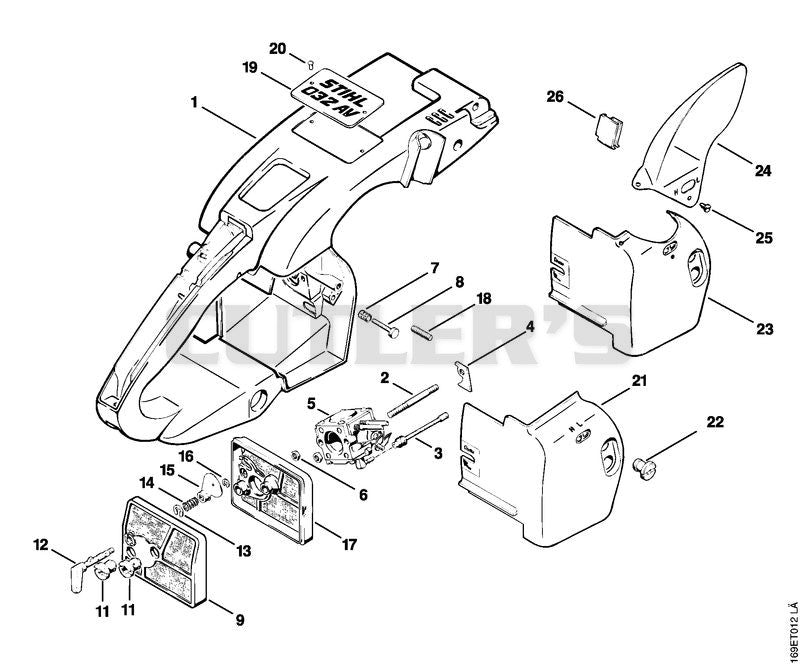 Handle frame, Air filter