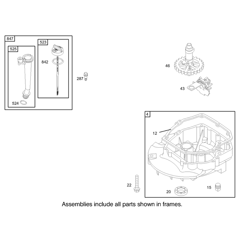 Crankcase Assembly Briggs and Stratton Model 122602-0120-E1
