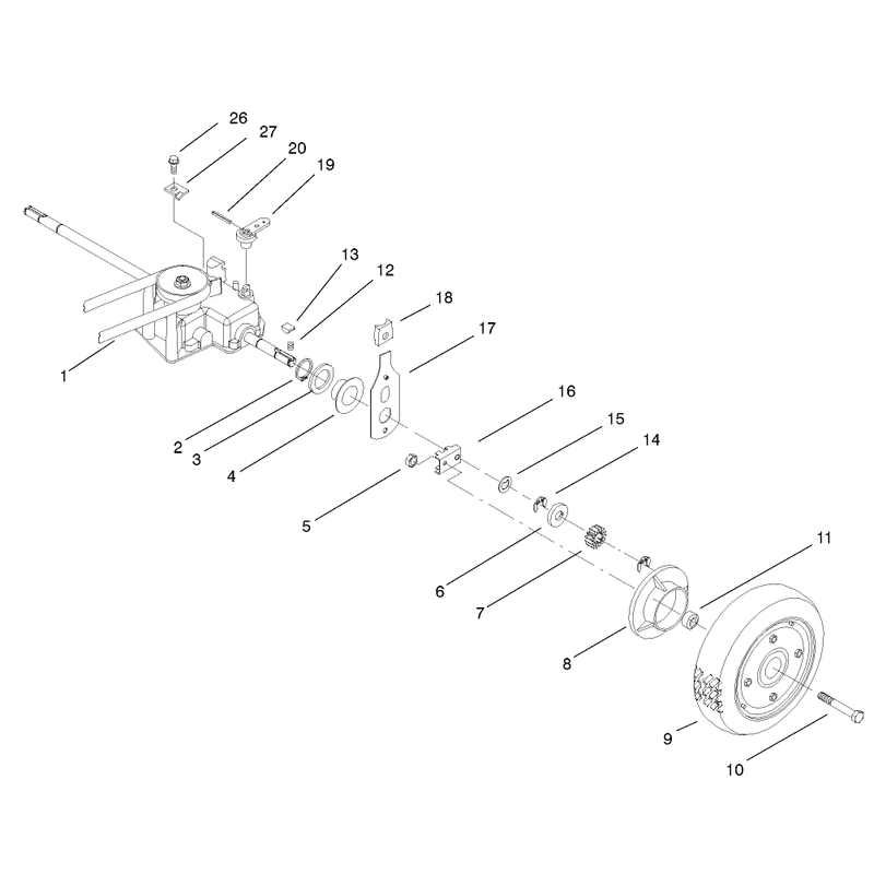 Gear Case and Rear Wheel Assembly