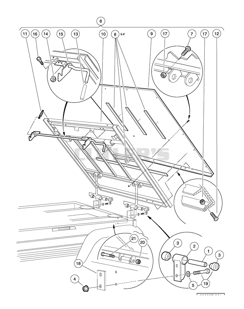 Tilt Bed, Hinge, and Latch