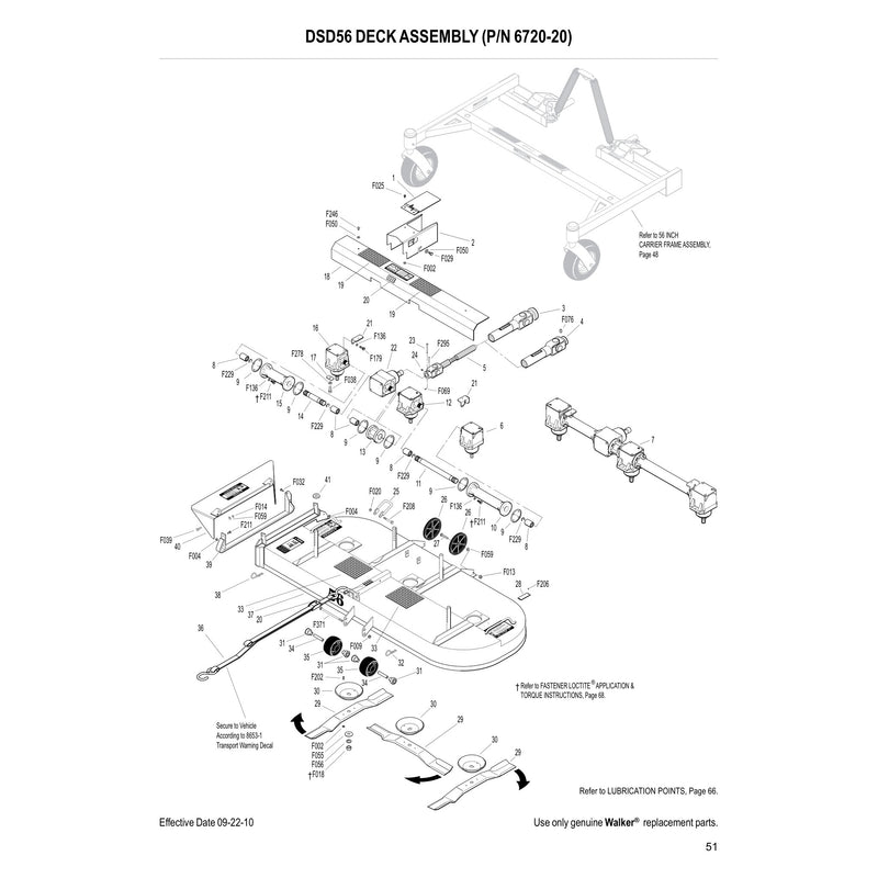 DSD56 DECK ASSEMBLY (P/N 6720-20)