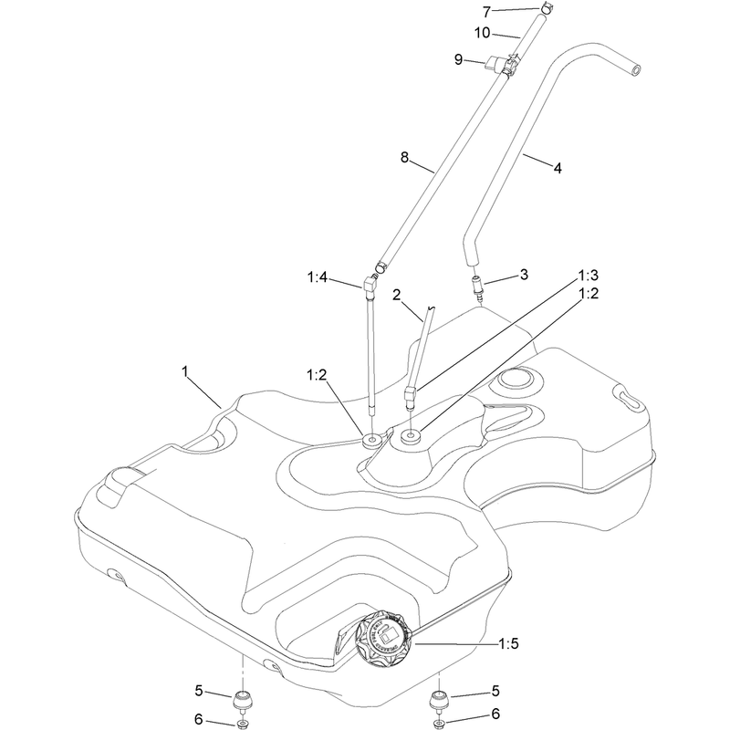 Fuel Tank and Hose Assembly