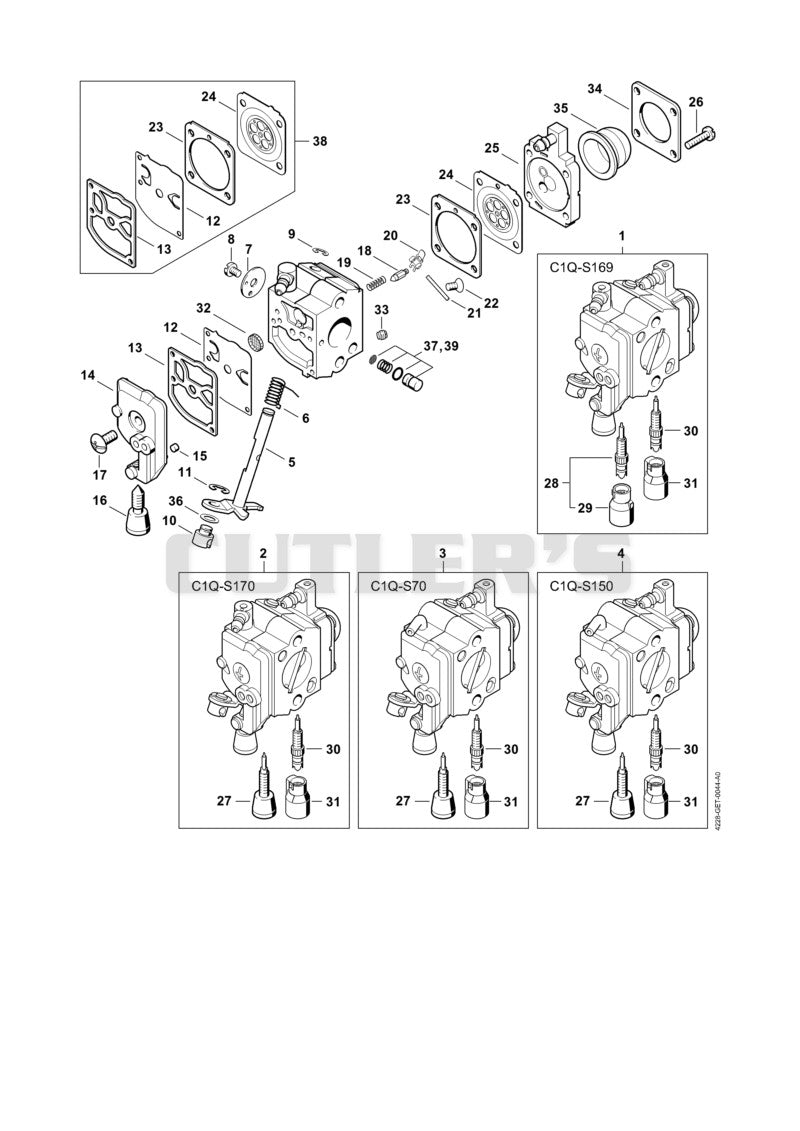 Carburetor C1Q-S169, C1Q-S170, C1Q-S70, C1Q-S150