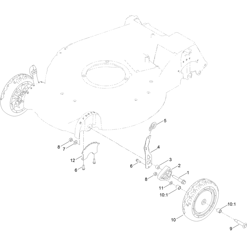 Front Wheel and Height of Cut Assembly