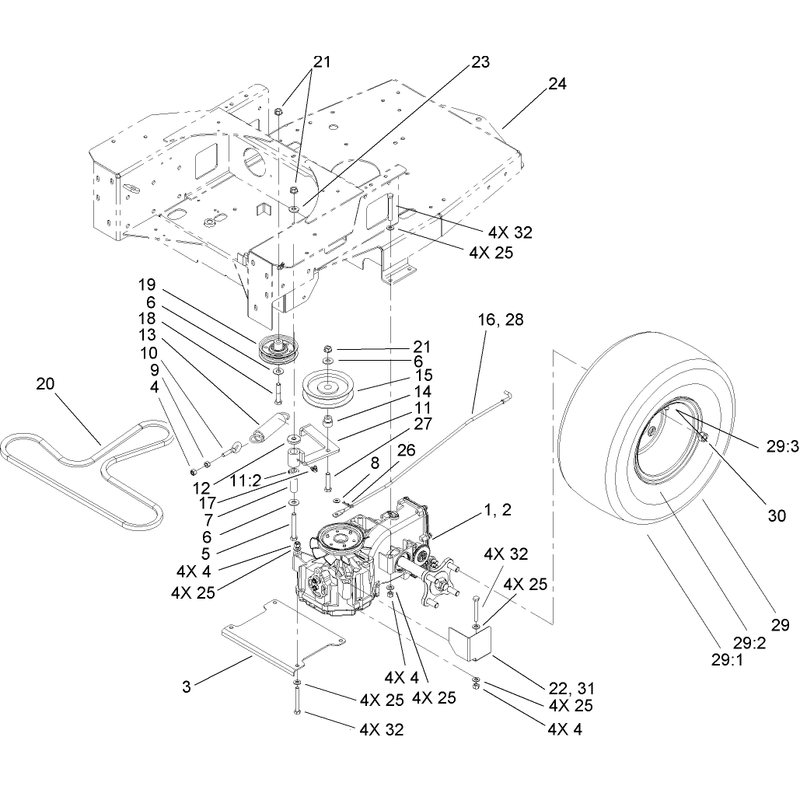 Hydro and Belt Drive Assembly