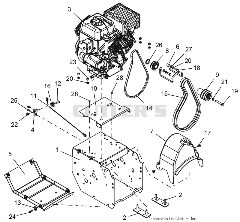 Engine, Frame And Belt Drive