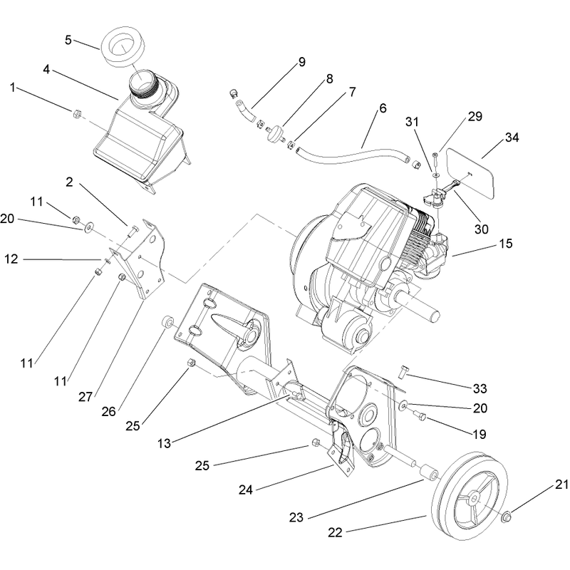 Engine and Frame Assembly