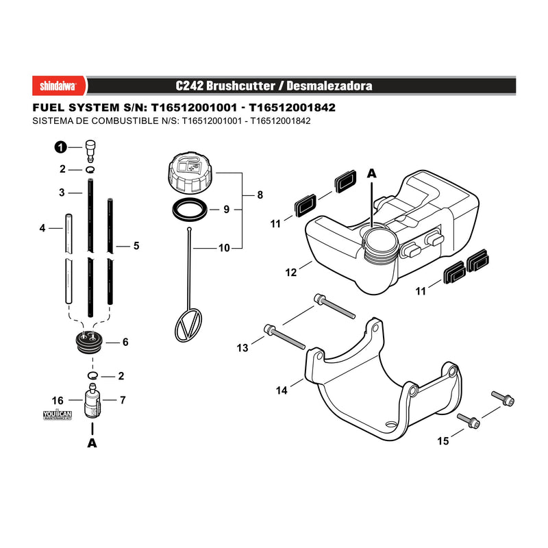 FUEL SYSTEM S/N: T16512001001 - T16512001842