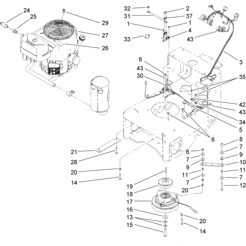 Engine and Clutch Assembly