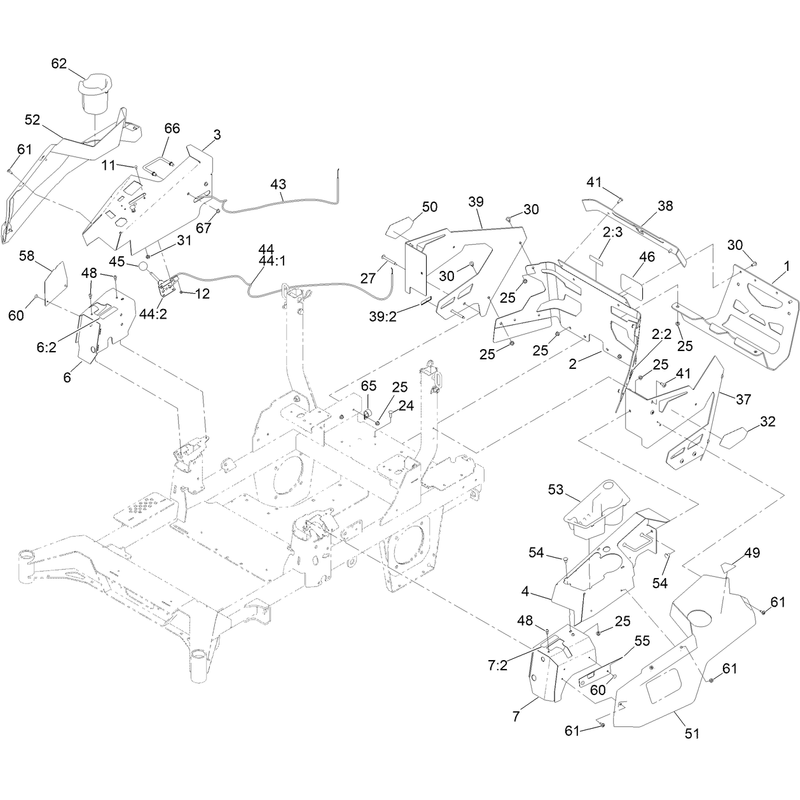 Throttle Cable and Guard Assembly