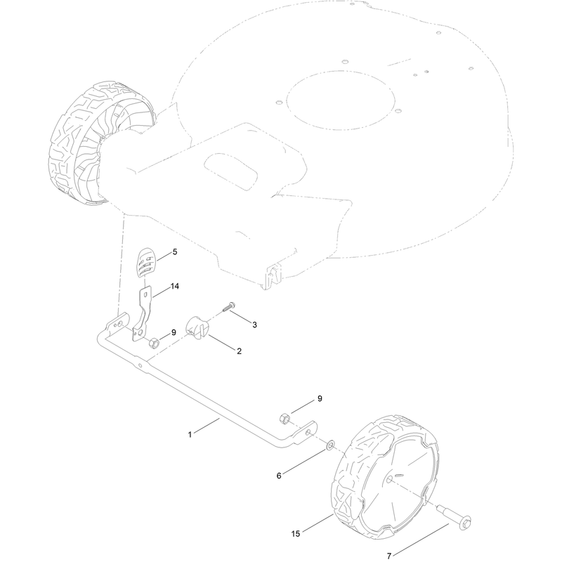 Front Wheel and Height of Cut Assembly