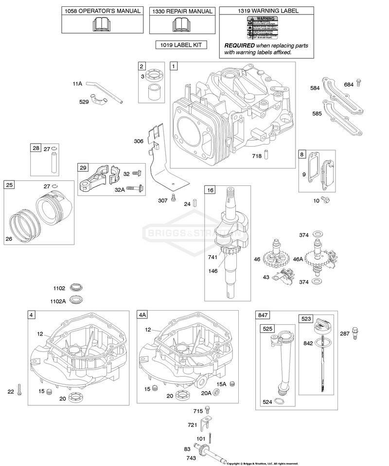 Camshaft, Crankshaft, Cylinder, Engine Sump, Lubrication, Piston Group