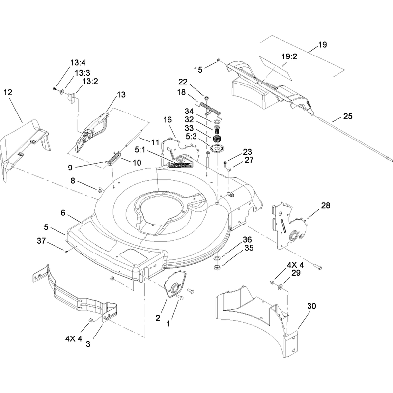 Deck Side Chute and Rear Door Assembly