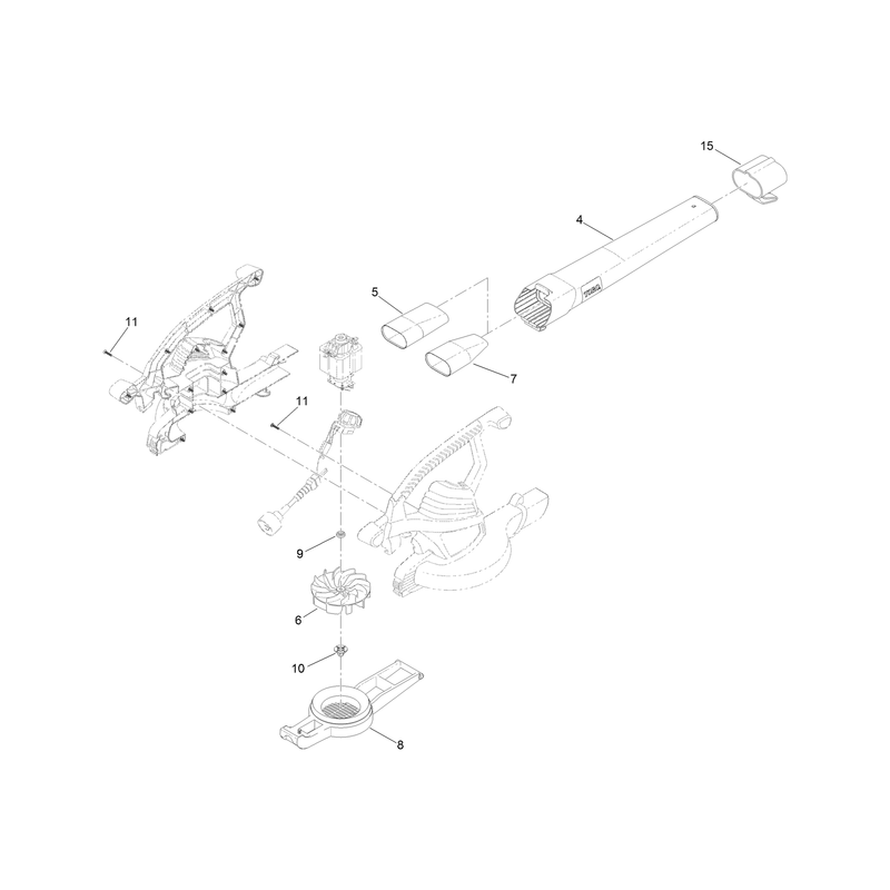 Blower Tube and Impeller Assembly