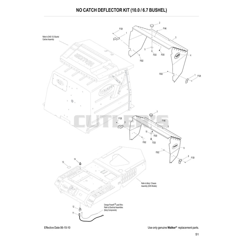 No Catch Deflector Kit 10.0-6.7 Bushel