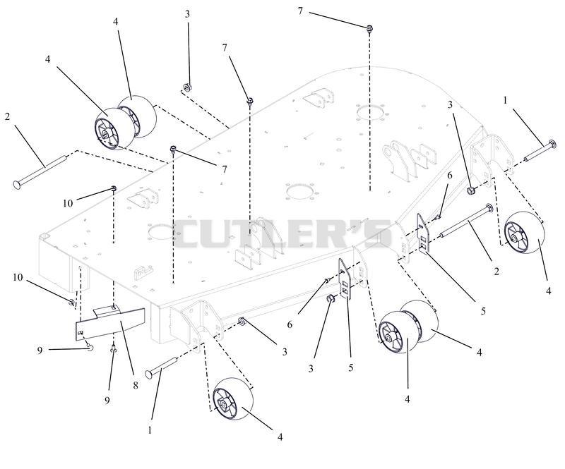 Anti-Scalp Wheels and Baffle - 52" - SD