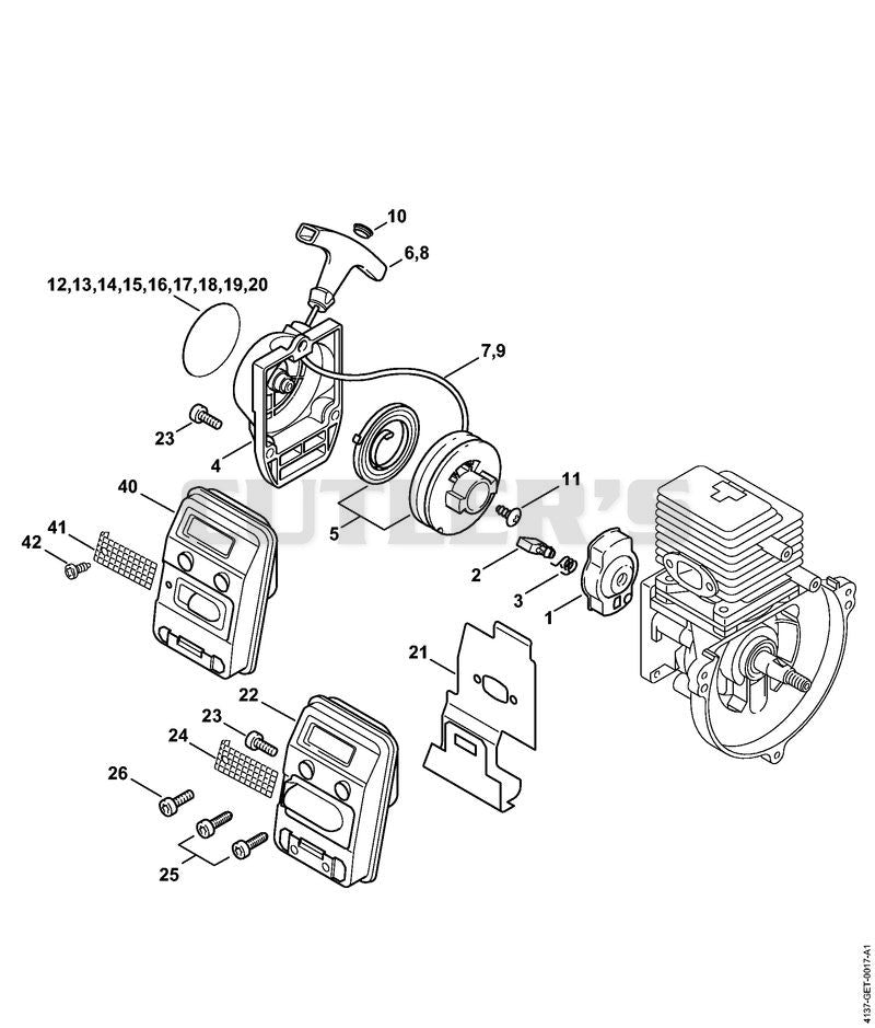 Rewind starter, Muffler
