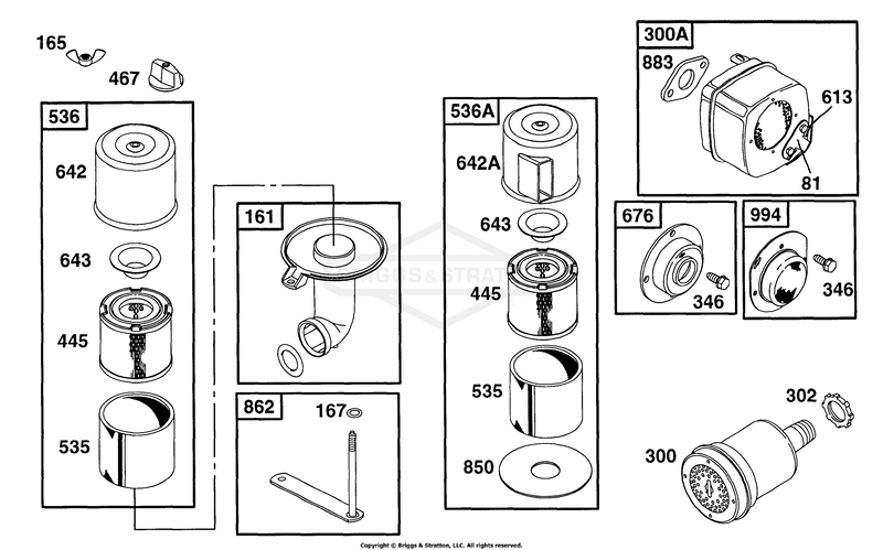 Air Cleaner Grp, Muffler Grp