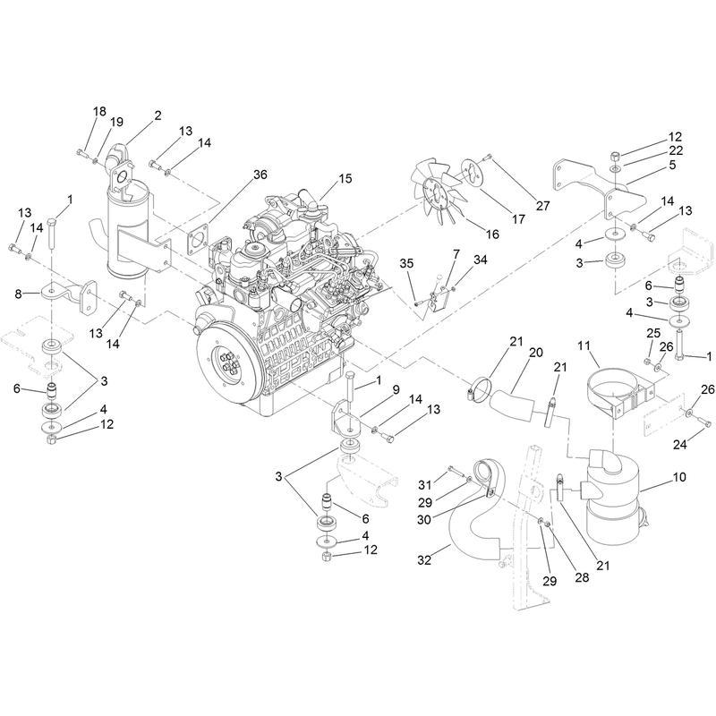 Engine Exhaust and Air Intake Assembly