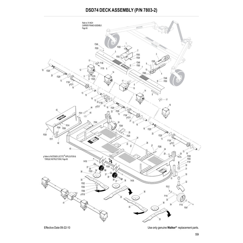 DSD74 DECK ASSEMBLY (P/N 7803-2)