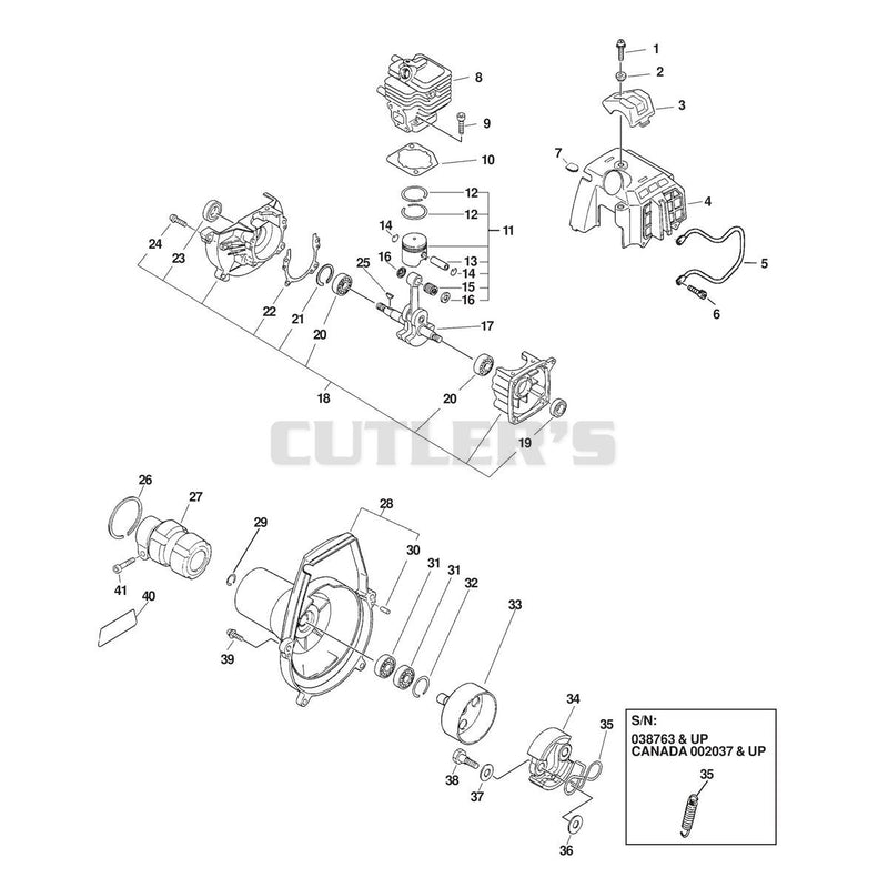 ENGINE/INTERNAL, EXTERNAL, CRANKCASE, FAN HOUSING, COVER, CLUTCH
