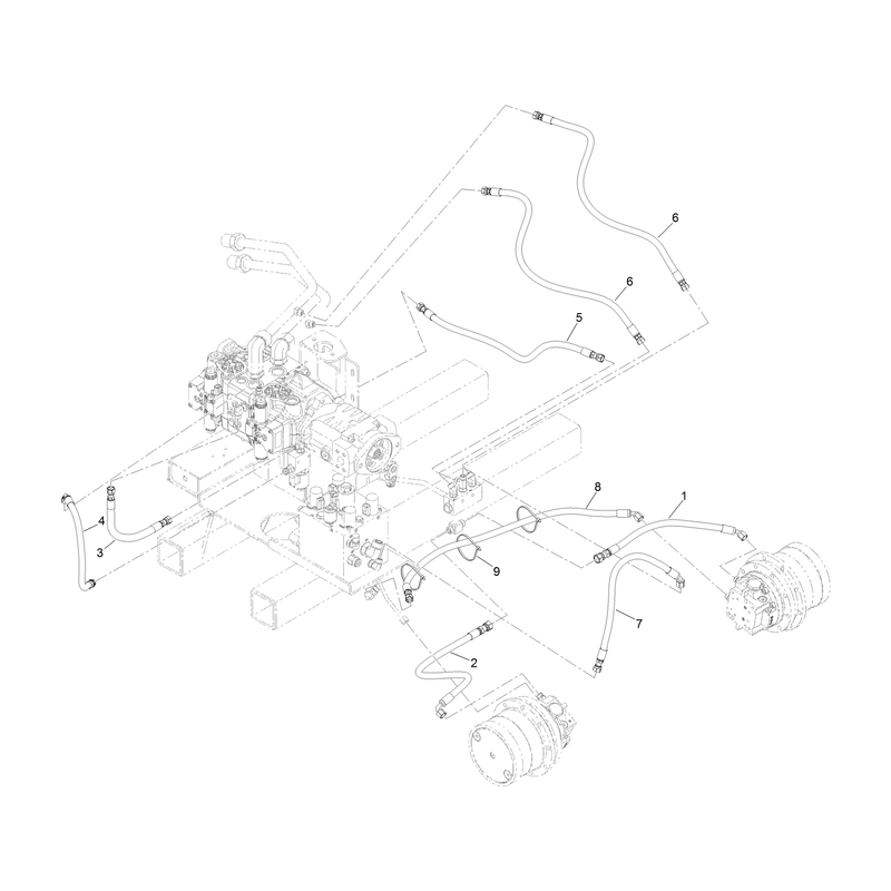 Rotary Charge Check Manifold Hydraulic Hose Assembly