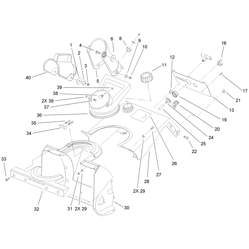 Chute and Upper Shroud Assembly