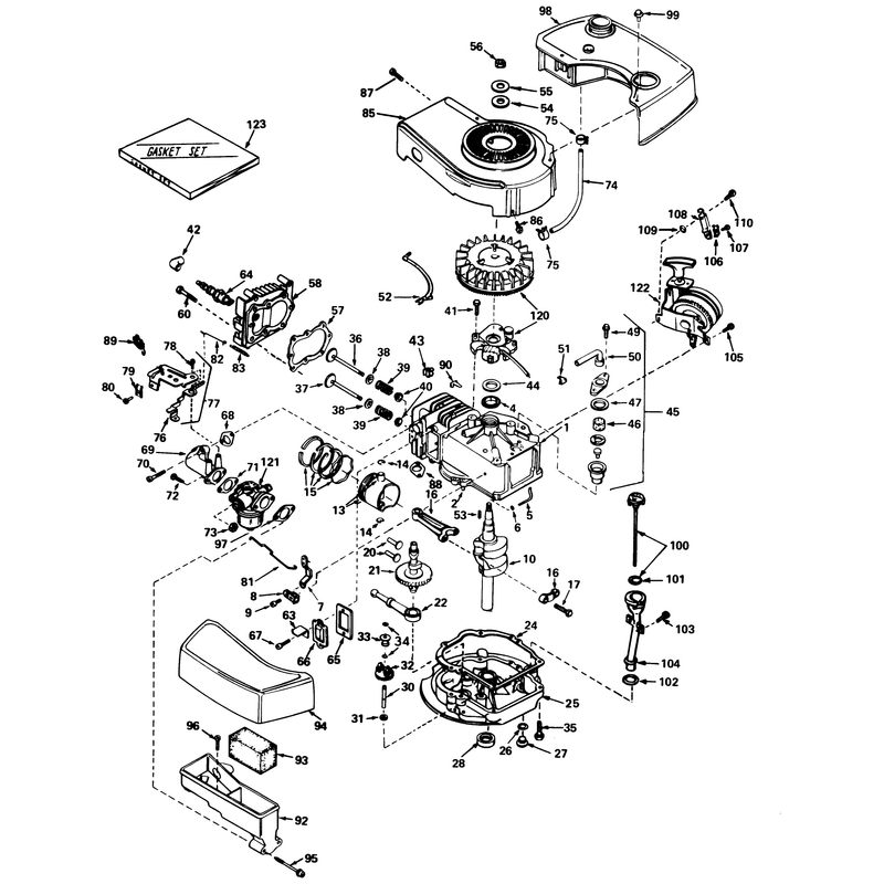 Engine Tecumseh Model No Tnt 100-10055b Mower Model No 21658
