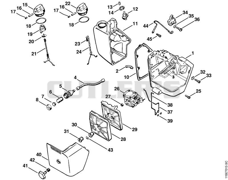 Carburetor box, Air filter