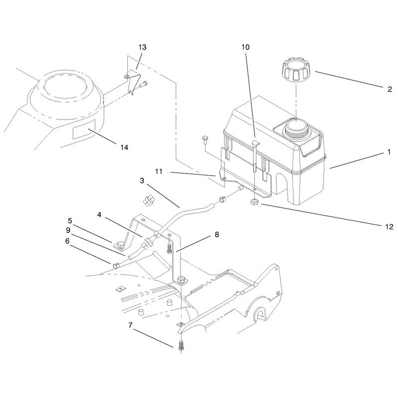 Fuel Tank and Bracket Assembly