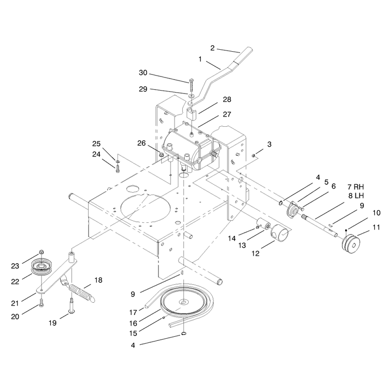 Transmission and Idler Pulley Assembly
