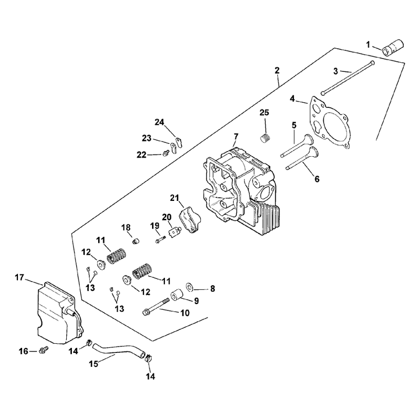 Cylinder Head Valves and Breather Assembly Kohler Model Cv15t-41604
