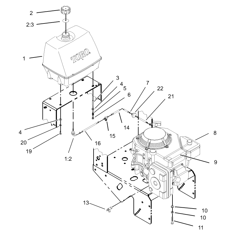 Engine and Fuel System Assembly