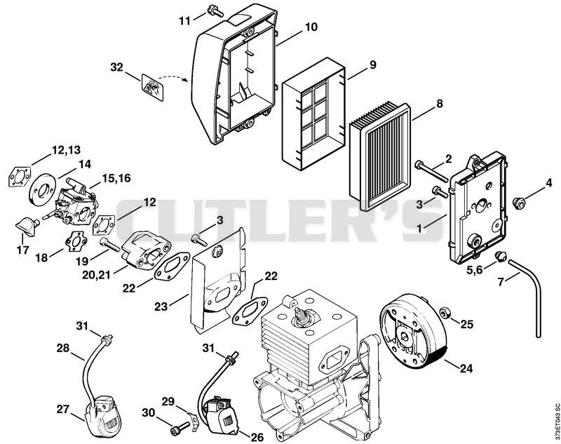 Air filter, Ignition system