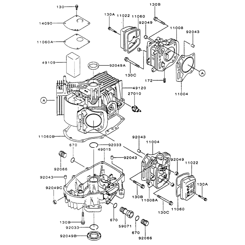 Cylindercrankcase Assembly Kawasaki Fh500v-As10