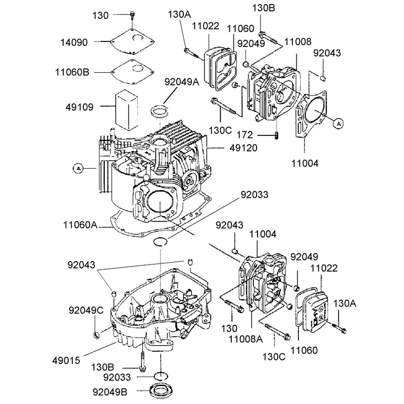 CylinderCrankcase Assembly Kawasaki FH500V-AS25