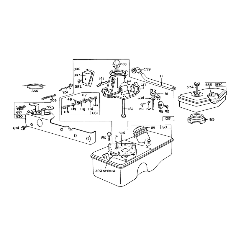 Briggs and Stratton Carburetor Assembly Model 390064 for 19in Hand Propelled Model 16067