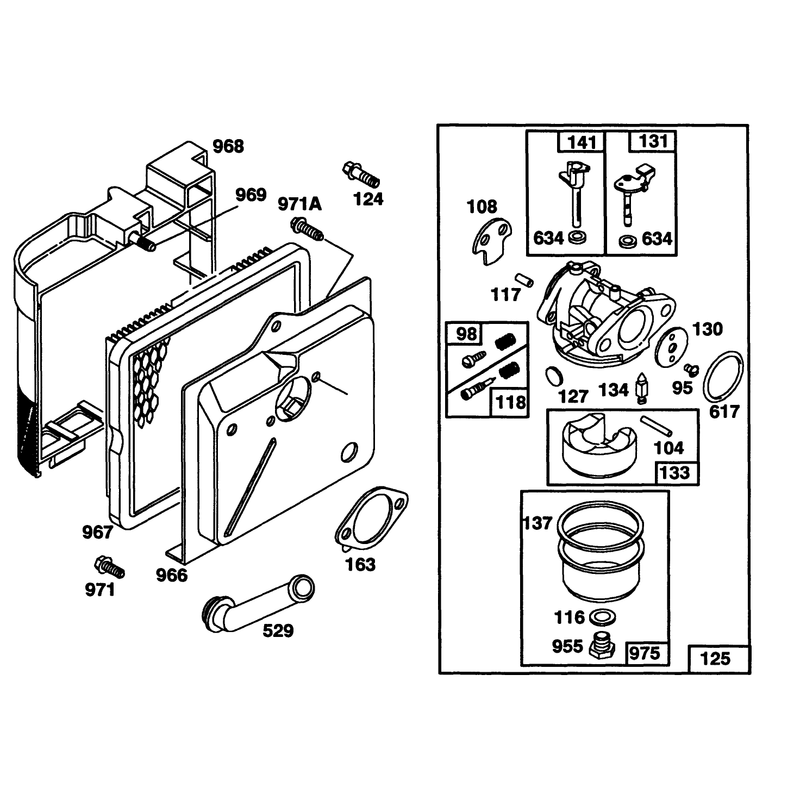 Engine Briggs and Stratton Model 124702-3115-01
